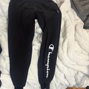 Champion Kids Black Sweatpants with Logo